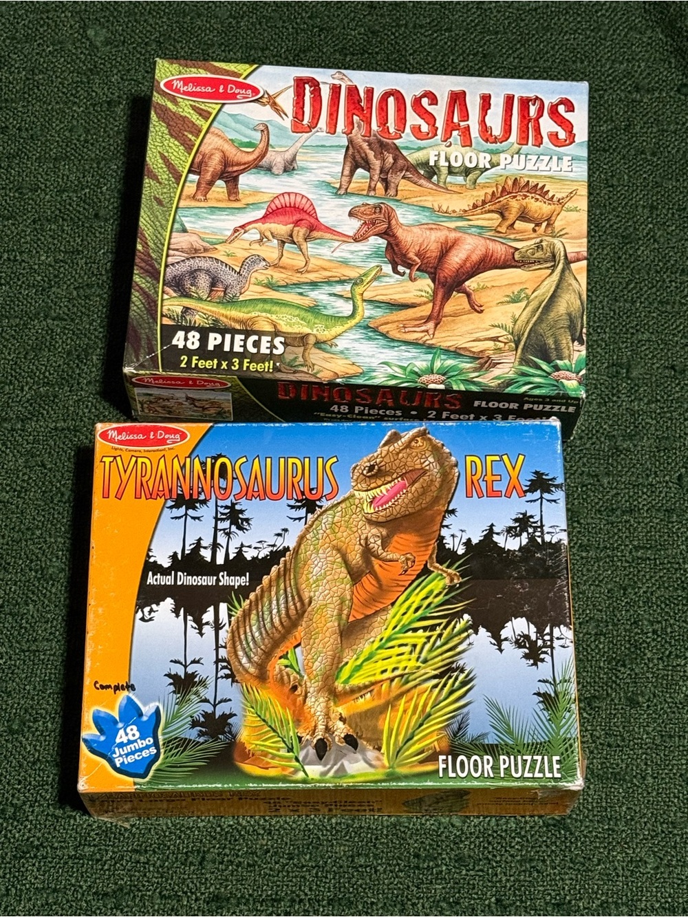 Melissa & Doug Dinosaur and Tyrannosaurus Floor Puzzles - set of 2